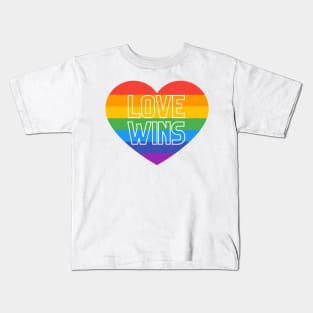 Rainbow pride love winds LGBTQ ally graphic Kids T-Shirt